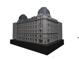 Ēkas 3D modelis, vizualizācija. Autors Diānas Zalānes projektu birojs